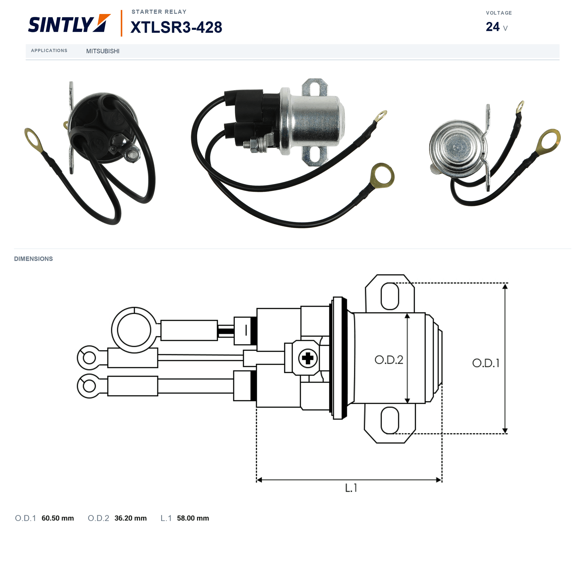 Starter Relay XTLSR3-428