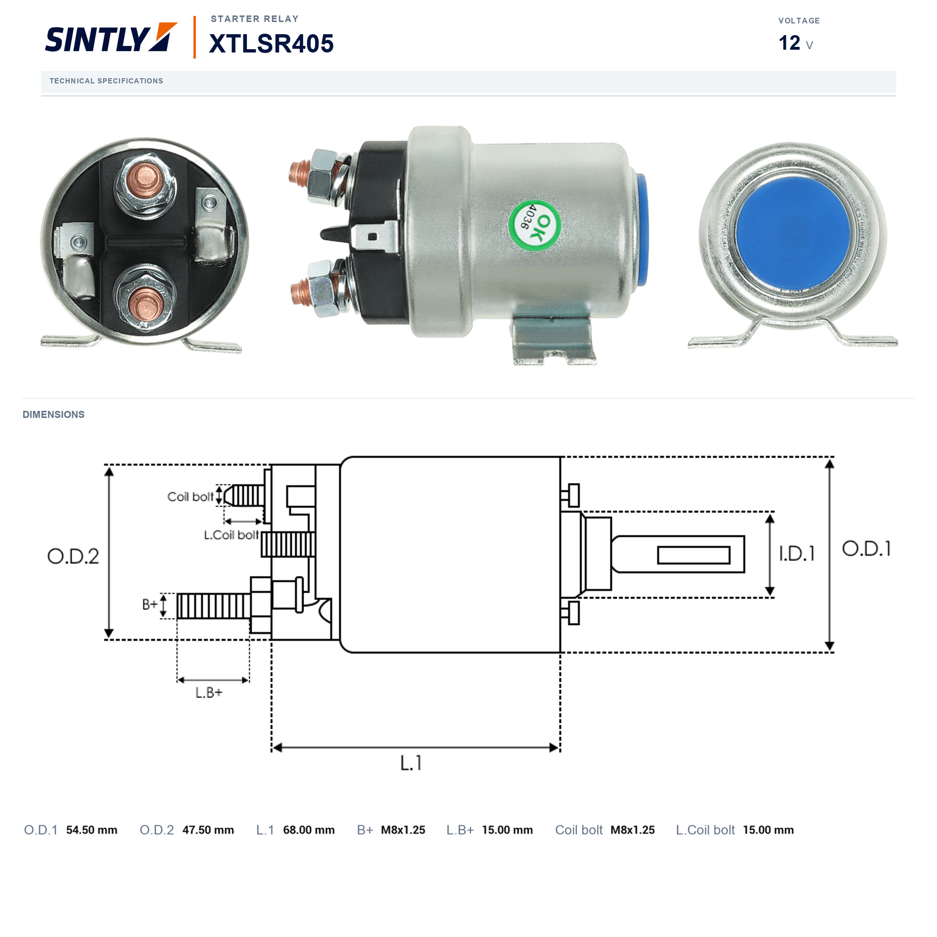 Starter Relay XTLSR405
