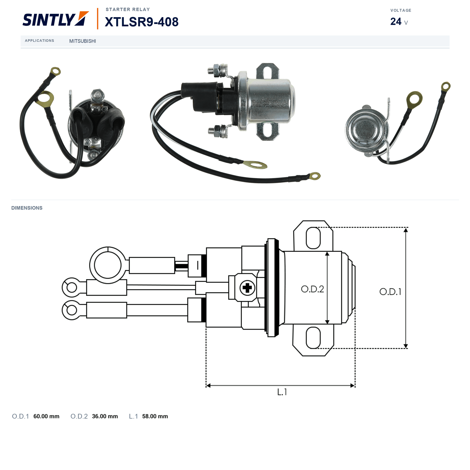 Starter Relay XTLSR9-408