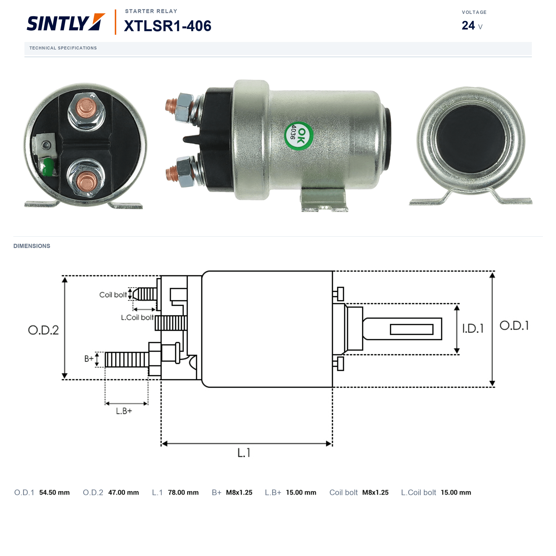 Starter Relay XTLSR1-406