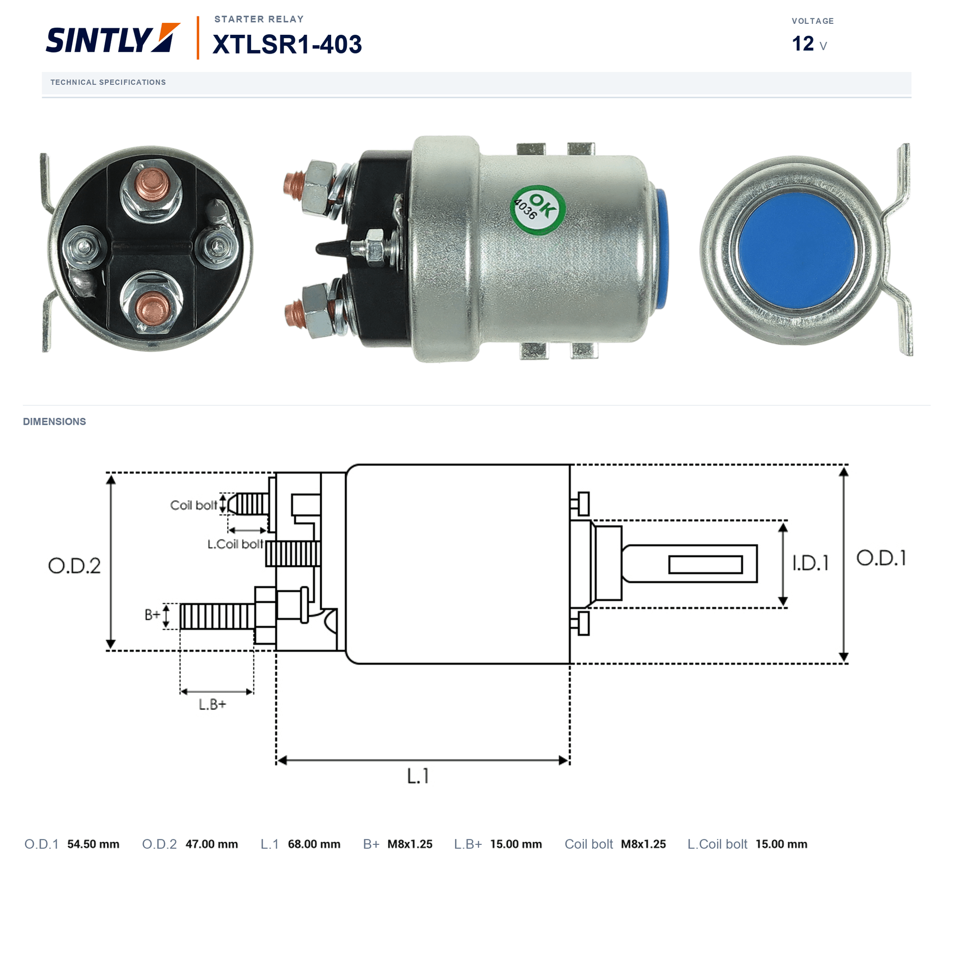 Starter Relay XTLSR1-403