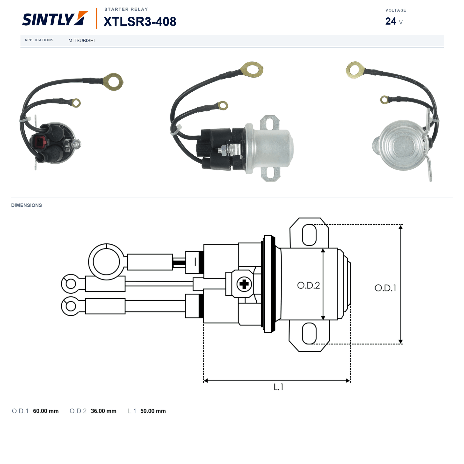 Starter Relay XTLSR3-408
