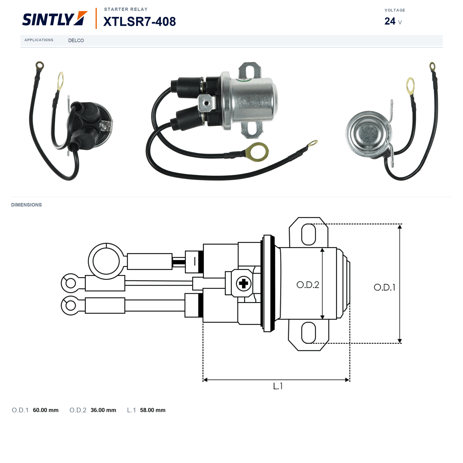 Starter Relay XTLSR7-408