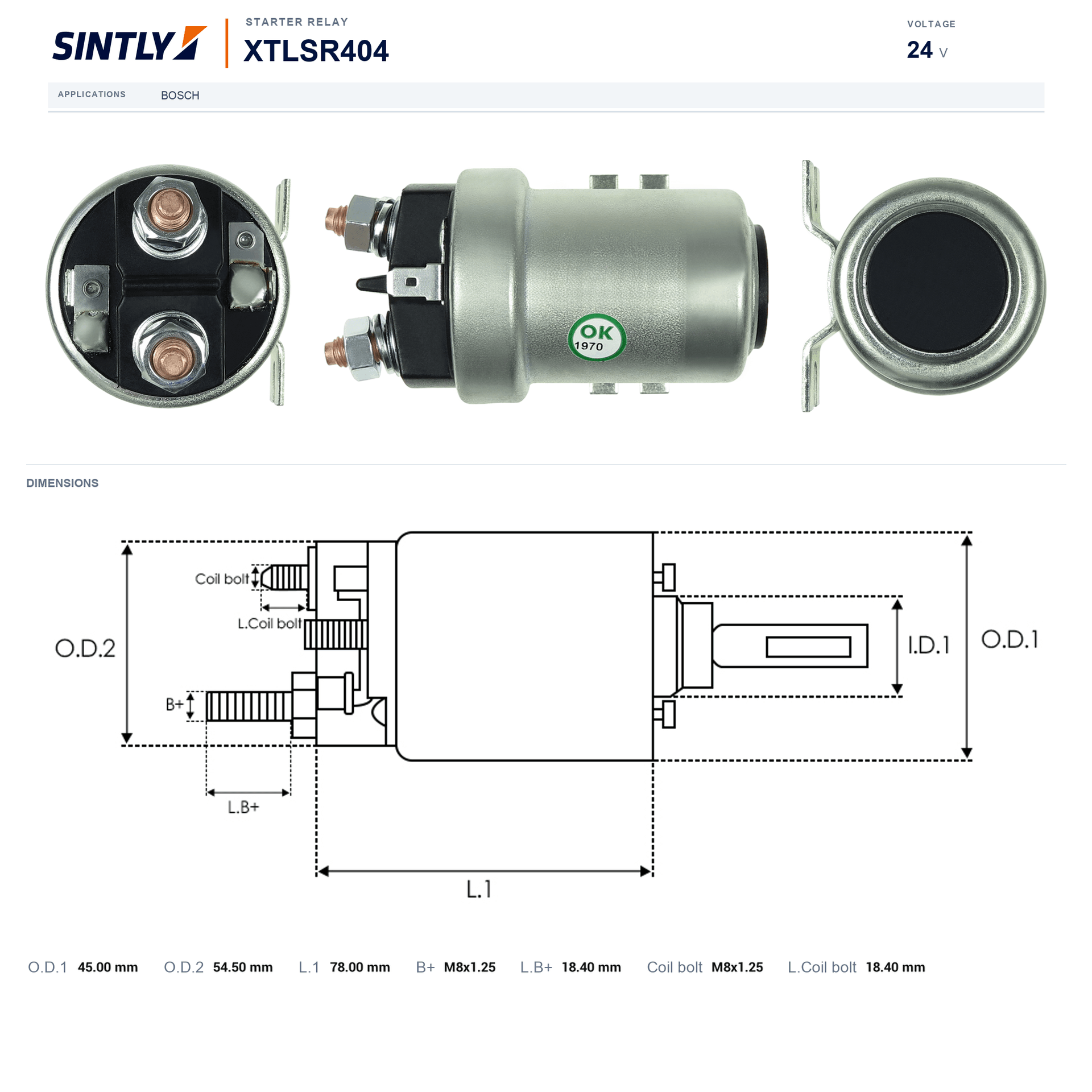 Starter Relay XTLSR404