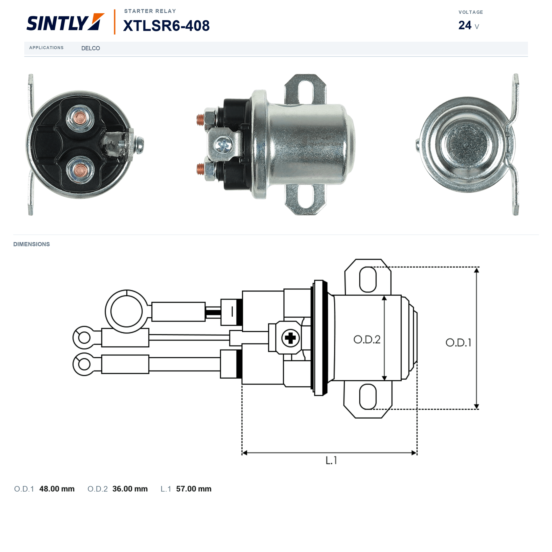 Starter Relay XTLSR6-408