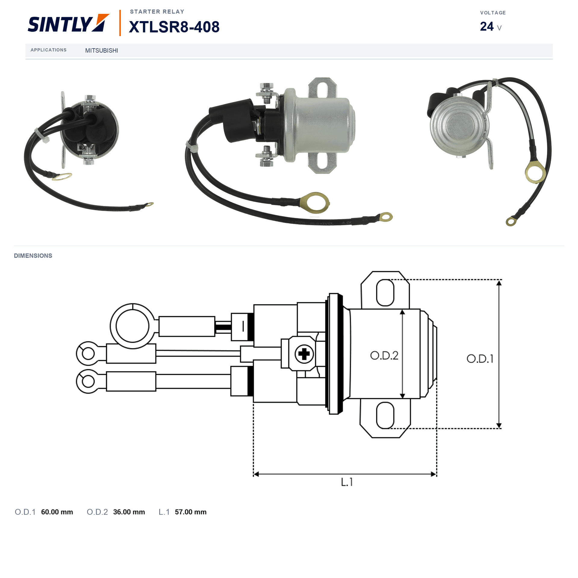 Starter Relay XTLSR8-408
