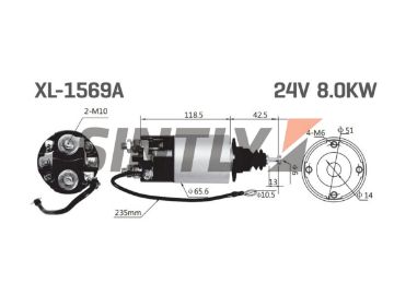 Starter Solenoid Switch CBS-4569,WAI-66-8322,HC-Cargo-234319,NEW-ERA-SS-1569,MITSUBISHI-M373X05371,M373X04571,M373X04771,M373X05171,ME700828,ME700174,PowerMax-1010722