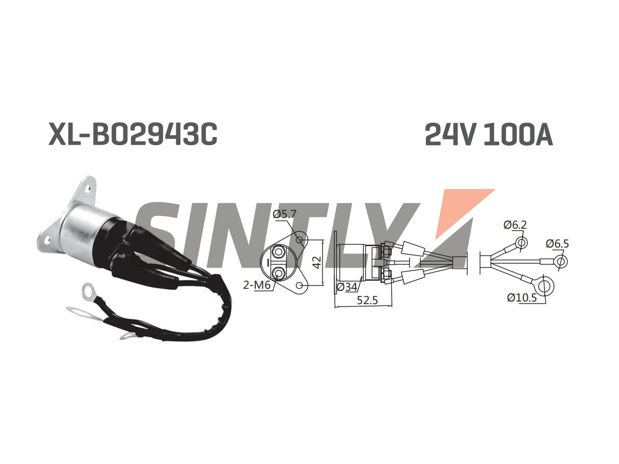 Starter Solenoid Switch HC-Cargo-333282,UNIPOINT-SNLSR242,WOODAUTO-SND1226,AS-PL-SS0033,BOSCH-6033AD0086,IVECO-42536985