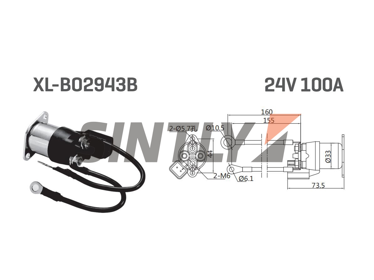 Starter Solenoid Switch WAI-67-9101,WOODAUTO-SND12954,AS-SS0077,AS-PL-SS0077,Bosch-0333006026,1337210808,DAF-0910433
