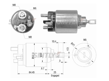 Starter Solenoid Switch ZM-1371,CARGO-333163,ERA-227031,WOODAUTO-SND11019,AS-PL-S0155,UD01392SS,BOSCH-2339304047