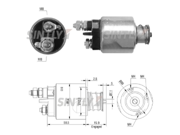 Starter Solenoid Switch ZM-1495,AS-PL-SS3011,CARGO-236801,FIAT-77362732,VALEO-CED5215,594646,WOODAUTO-SND13024