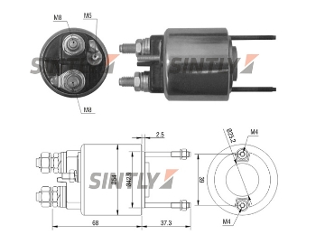 Starter Solenoid Switch ZM-1596,AS-PL-UD02806SS(VALEO),CARGO-133166,ERA-227080,WAI -66-9417,WOODAUTO-SND12915,PARIS RHONE-102190