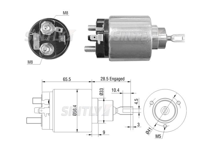 Starter Solenoid Switch ZM-1773,AS-PL-UD16153SS,BOSCH-9330081049,933A081049,9.330.081.049,9.33A.081.049,9.000.082.059