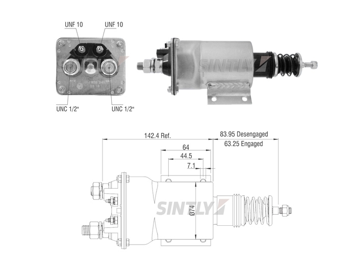 Starter Solenoid Switch ZM-1950,ERA-227990,AS-PL-SS1134P,DELCO-10521166,DELCO REMY-10521166