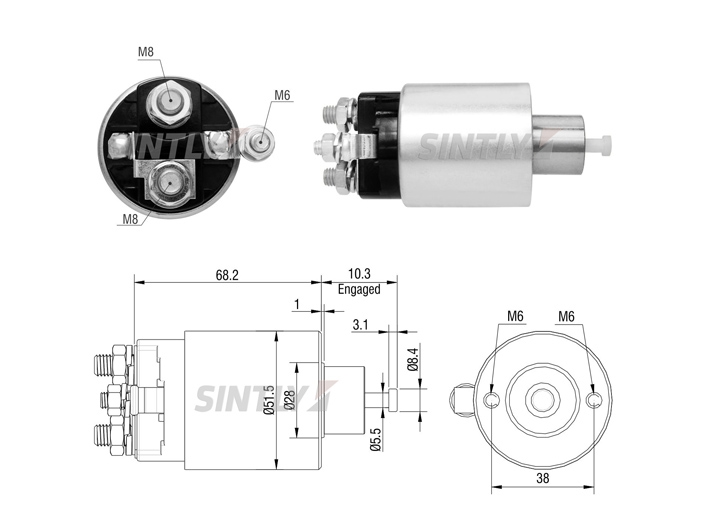 Starter Solenoid Switch ZM-1995,AS-PL-SS5180P,ERA-227958,MITSUBISHI-D8483,D848