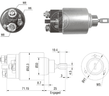 Starter Solenoid Switch ZM-2371,WAI-66-9199,CARGO-333157,ERA-227148,MERCEDES-0011520910,WOODAUTO-SND12569