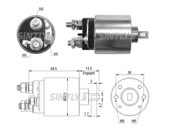 Starter Solenoid Switch ZM-2484,AS-PL-SS9212P,ERA-227167,LUCAS INDIEL-230920,35640920,K01340,PRESTOLITE-230920