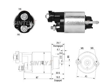 Starter Solenoid Switch ZM-2705,AS-PL-SS6088P,DENSO-228000-9651,228000-9652,ERA-227192,HONDA-31204-P2A-901,DSDEV,31204-P2A-901