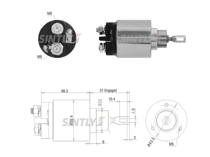 Starter Solenoid Switch ZM-2873,ERA-227203,BOSCH-6.004.AF1.015,9.330.043.505,F.000.SH0.181