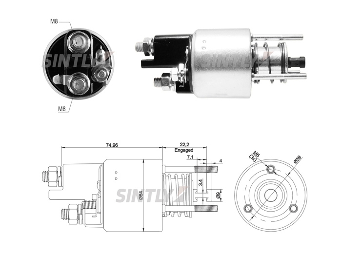 Starter Solenoid Switch ZM-3397,ERA-227923,AS-PL-SS6090P,DENSO-4280001650,428000-1650,MARELLI-428000-1650