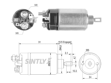 Starter Solenoid Switch ZM-3722,ERA-227259,BOSCH-0331302084,2008302009,0.331.302.084,2.008.302.009,0.001.311.112