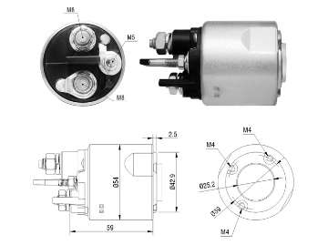 Starter Solenoid Switch ZM-4494,CARGO-332681,AS-PL-UD02832SS,ERA-227317,KRAUF-SSV4494,VALEO-594610,595657