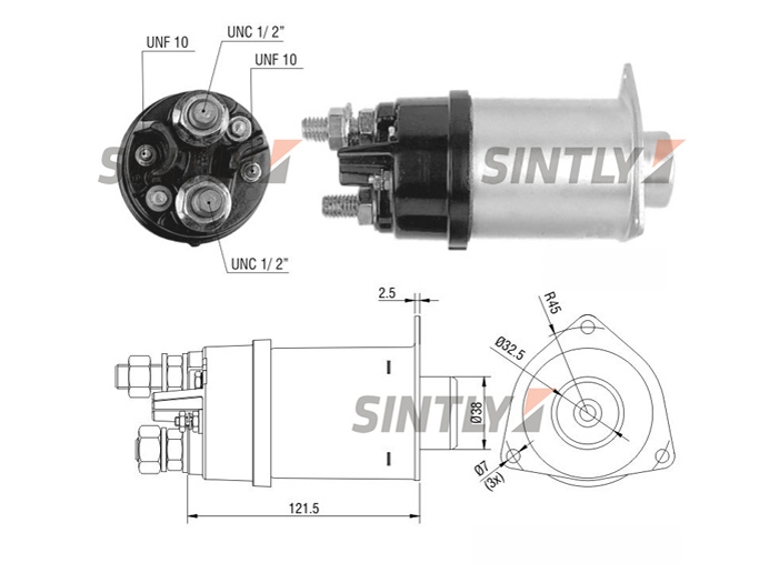 Starter Solenoid Switch ZM-458,WAI-66-128,66-128-1,66-128-USA,WOODAUTO-SND1271,DELCO-10511214,DELCO REMY-1115602