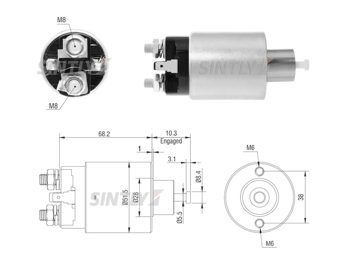 Starter Solenoid Switch ZM-4995,AS-PL-SS5184P,MITSUBISHI-M371XD2071