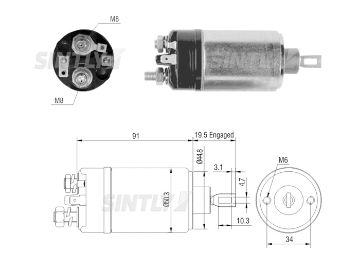 Starter Solenoid Switch ZM-522,ZM-722,UNIPOINT-SNLS-250,WAI 66-9127,WOODAUTO-SND1167,BOSCH-9000082017,0331302062,0.331.302.081