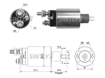 Starter Solenoid Switch ZM-5485,WAI-66-608,AS-PL-SS9223P,UNIPOINT-SNLS385,BOSCH-F.042.011.151,KRAUF-SSP0385
