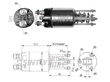 Starter Solenoid Switch ZM-5651,AS-PL-SS4054P,CARGO-230325,FIAT-9938442,9938442,MAGNETI MARELLI-85530220,WOODAUTO-SND12402