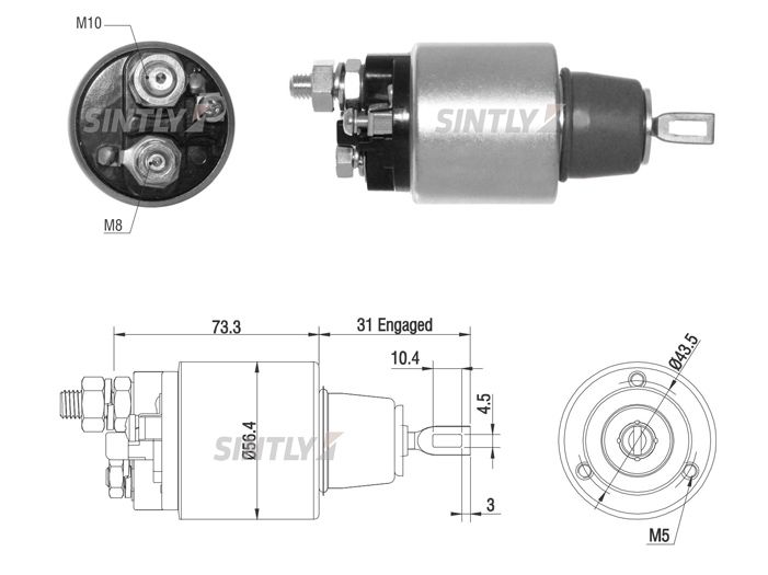 Starter Solenoid Switch ZM-5671,BOSCH-2.339.303.443