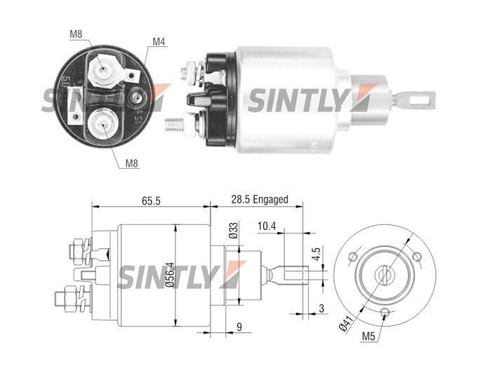 Starter Solenoid Switch ZM-578,UNIPOINT-SNLS-204,WOODAUTO-SND1192,AS-PL-UD15833SS,BOSCH-9330141029,0331303153,0.331.303.005
