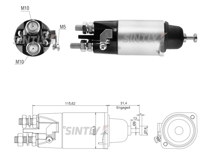 Starter Solenoid Switch ZM-5898,AS-PL-UD16391SS,MITSUBISHI-M371X27772,M371X27772