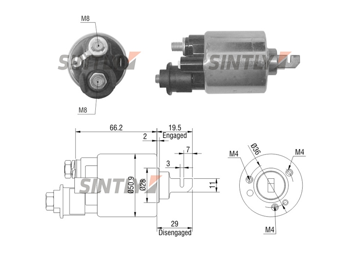 Starter Solenoid Switch ZM-609,WAI 66-8505-1,WOODAUTO-SND12159,CARGO-232004,HONDA-31210-P0A-004,31210-PAA-A02