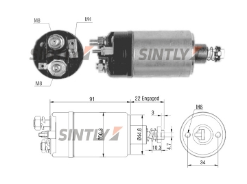 Starter Solenoid Switch ZM-627,ERA-227568,CARGO-133428,CHRYSLER-5006626,UNIPOINT-SNLS-244,WOODAUTO-SND1493