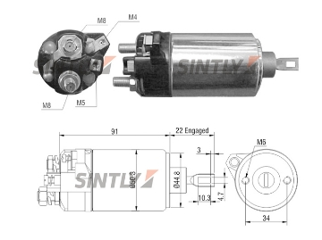 Starter Solenoid Switch ZM-628,ERA-227571,VW-059911287C,WAI 66-9136-1,WILSON-60-15-6526,WOODAUTO-SND1103,BOSCH-0331302015