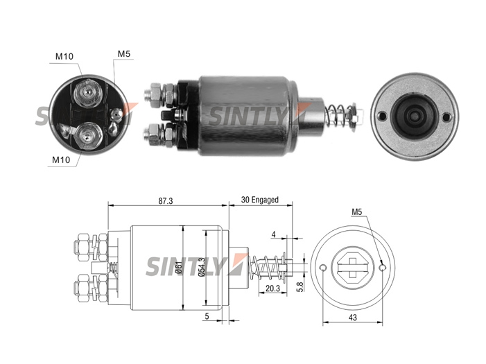 Starter Solenoid Switch ZM-634,AS-PL-SS9175P,ERA-227577,NASHVILLE-44000100,4.400.01.00
