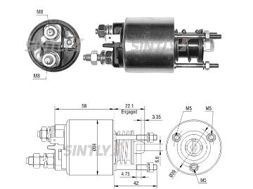 Starter Solenoid Switch ZM-6595,CARGO-137190,ERA-22761,FIAT-9945557,UNIPOINT-SNLS-303,WAI-66-9318,WOODAUTO-SND1608