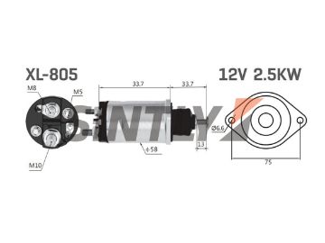 Starter Solenoid Switch ZM-805,UNIPOINT-SNLS 645A,Unipoint-SNLS645,Cargo-133852,WAIglobal-66 8404,BOSCH-F 042 010 489,Ford-F7HZ11390AA