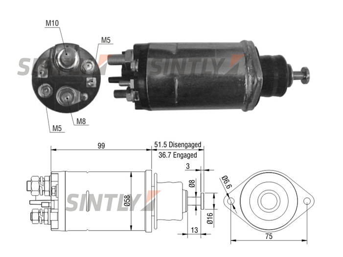 Starter Solenoid Switch ZM-809,ERA-227795,DELCO-10457151,DELCO REMY-10457151
