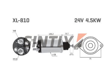 Starter Solenoid Switch ZM-810,UNIPOINT-SNLS 647A,WAI-66 8408,66-8408-1,AS-SS1025,BOSCH-F 042 010 491,Delco-10483810