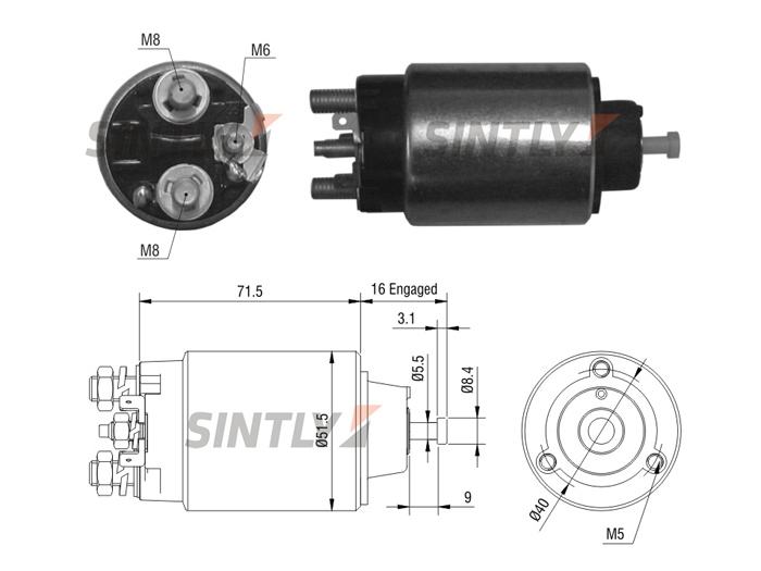 Starter Solenoid Switch ZM-864,AS-PL-UD46410SS,WAI-66-134,WOODAUTO-SND12089,CARGO-231929,DELCO-10476117