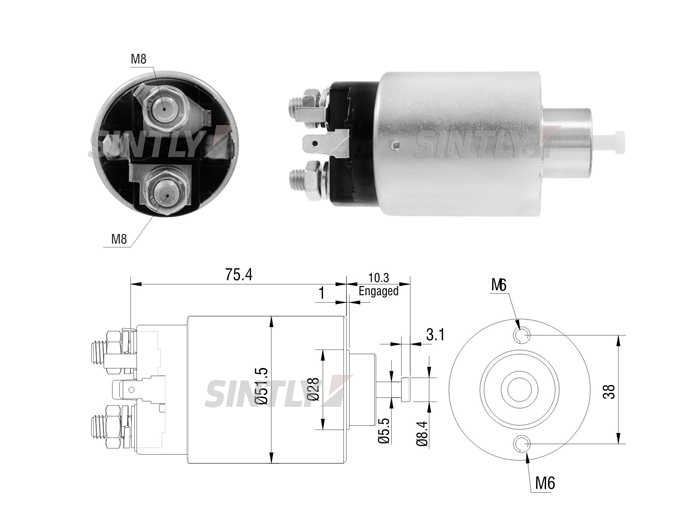 Starter Solenoid Switch ZM-8698,AS-PL-UD14506SS(ZM),UD16448SS,CARGO-31697,ERA-227826,JAC MOTORS-QDY1289,1043100GG010