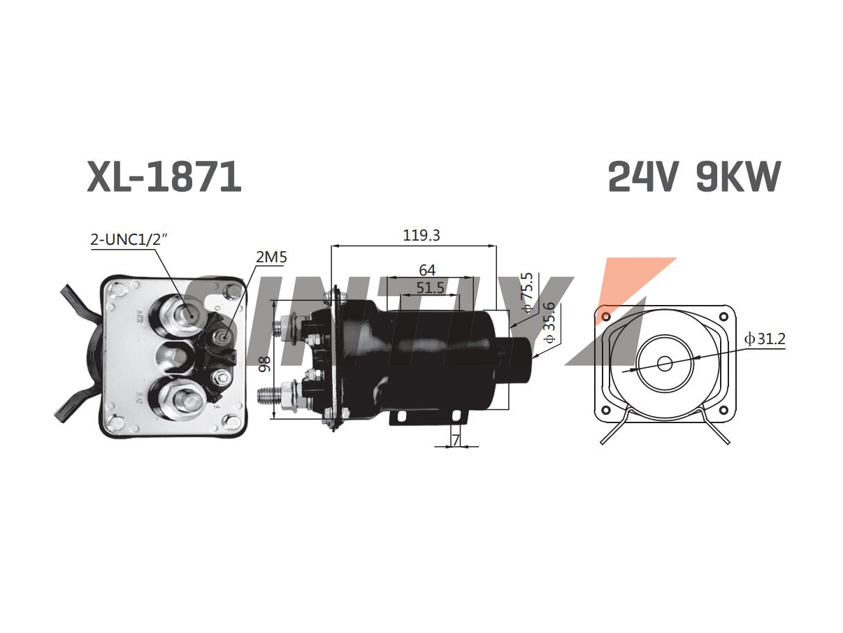 Starter Solenoid Switch ZM:950,WAI:66-109, 66-107-1, FORD